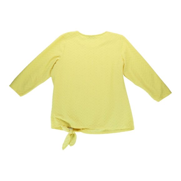 ALIA Top Size Medium Polyester‎ Crew-Neck Super Soft Stretchy Yellow - Picture 4 of 4